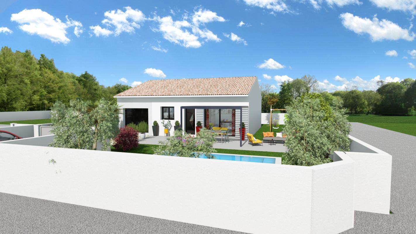 Annonce n°1302NC07 - Ginestas Terrain de 360 m² avec maison neuve plain-pied de 75 m2 T4 +garage