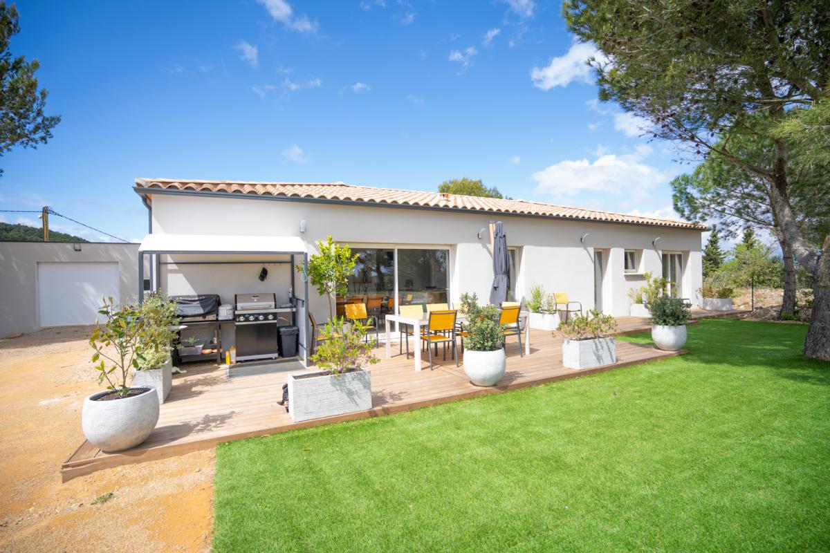 Annonce n°GA1104AC - POMEROLS - Terrain de 353 m² avec maison neuve à bâtir de plain-pied de 90 m2, Hérault