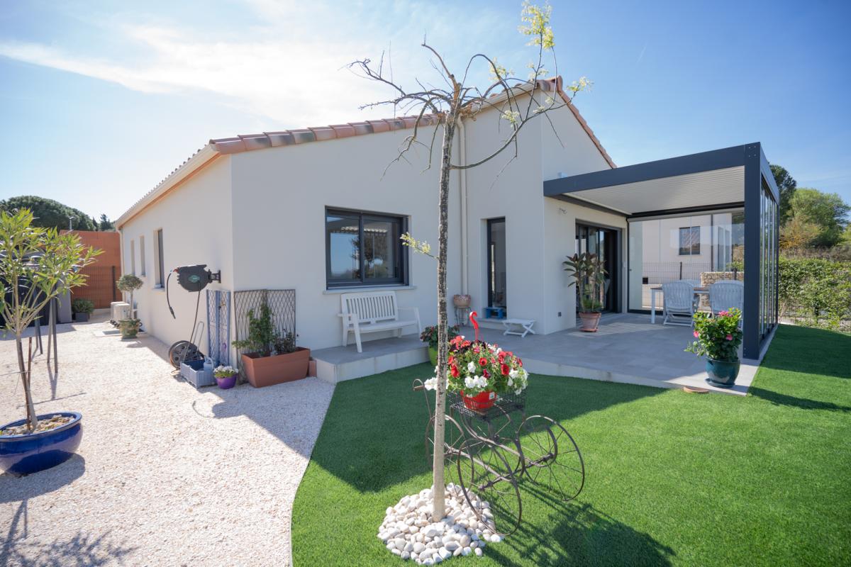 Annonce n°GA1104AI - CORNEILHAN  – Terrain de 386 m² avec maison neuve à bâtir de  plain-pied de 100 m2, Hérault!