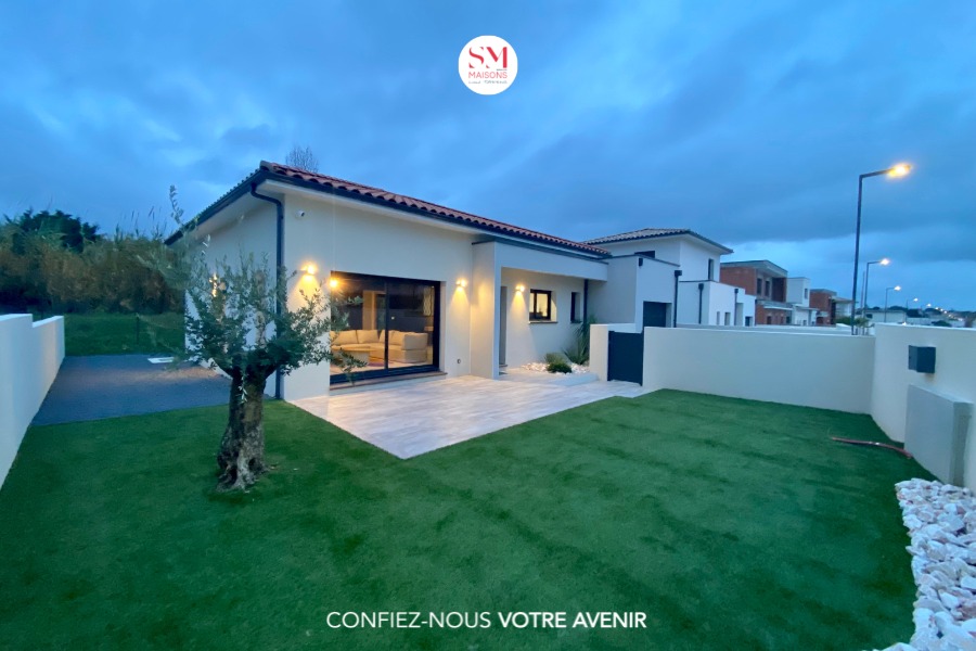 Annonce n°GA1104AR - PUISSERGUIER – Terrain de 350 m² avec maison neuve plain-pied de 90 m2, Hérault