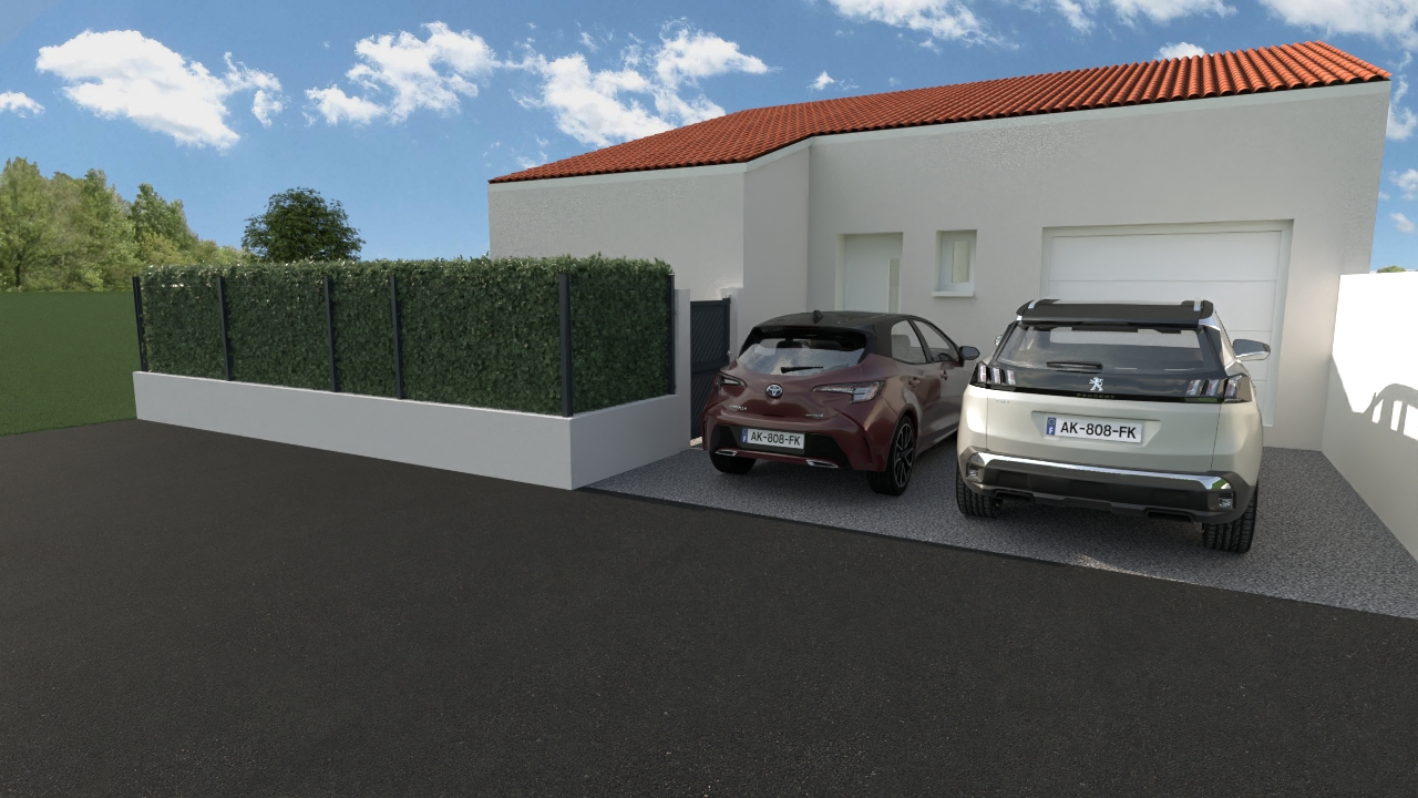 Annonce n°GA1104O - Montady -Terrain  de 348 m² avec maison neuve à bâtir  plain-pied de 100 m2, Hérault !