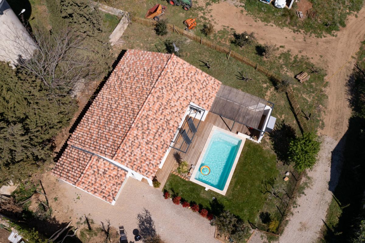 Annonce n°GA1902T - PUISSERGUIER – Terrain de 335 m² avec maison neuve plain-pied de 90 m2, Hérault