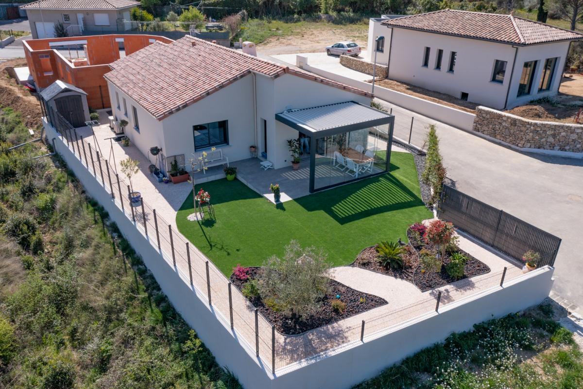 Annonce n°GA2604AL - AUTIGNAC - Terrain de 425 m² avec maison neuve à bâtir de plain-pied de 90 m2, Hérault