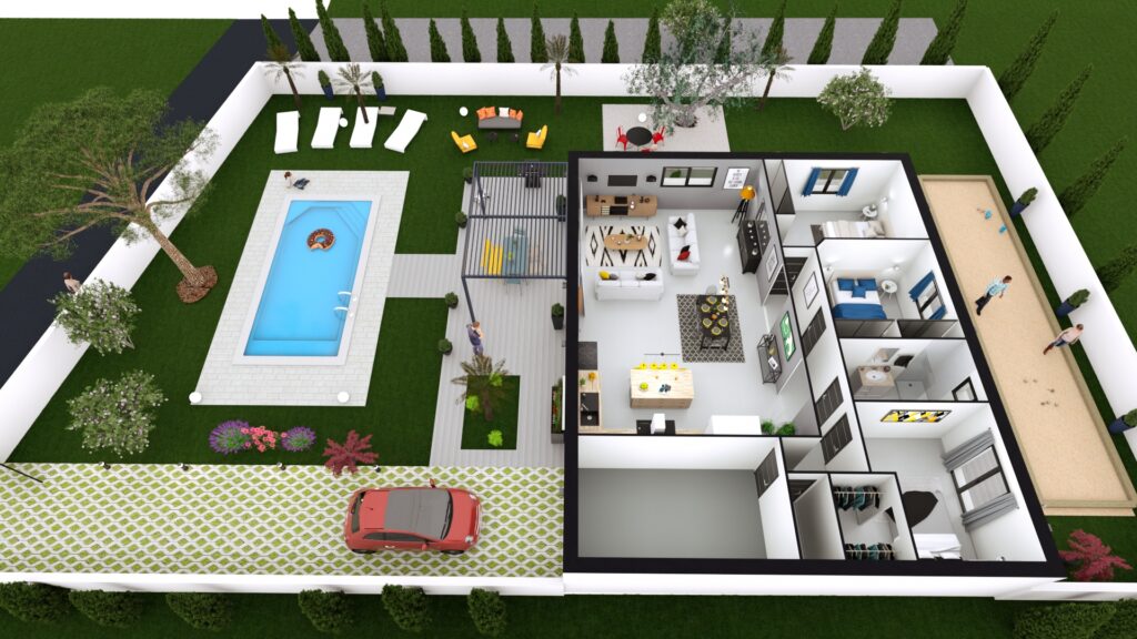 plan maison individuelle plain pied Santa Mélina